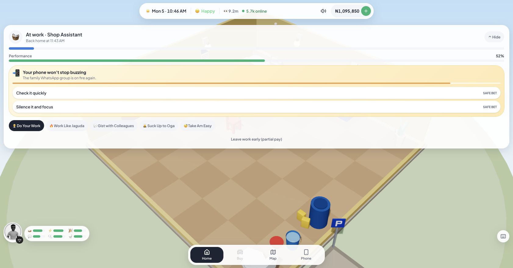 Real work task with Check it quickly and Silence it and focus options